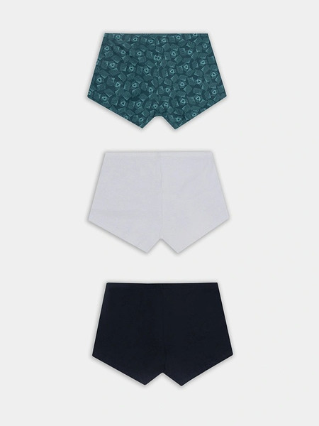 Изображение товара Комплект мужских трусов Mark Formelle 411122-3 (р.82-92, узор на атлантике/светло-серый/черный)