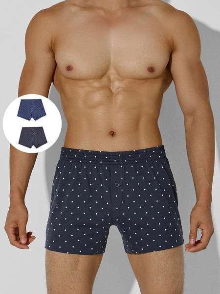 Изображение товара Комплект мужских трусов Mark Formelle 411152-2 (р.102-112, звездочки на темно-сером/звездочки на джинсовом)