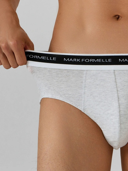 Изображение товара Комплект мужских трусов Mark Formelle 411170-3 (р.90-100, серый меланж 4306-А/шторм/черный)