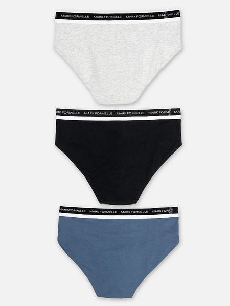 Изображение товара Комплект мужских трусов Mark Formelle 411170-3 (р.102-112, серый меланж 4306-А/шторм/черный)