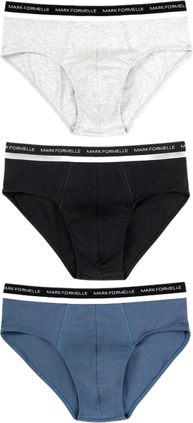 Изображение товара Комплект мужских трусов Mark Formelle 411170-3 (р.102-112, серый меланж 4306-А/шторм/черный)