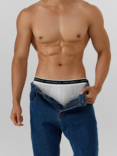 Изображение товара Комплект мужских трусов Mark Formelle 411170-3 (р.102-112, серый меланж 4306-А/шторм/черный)