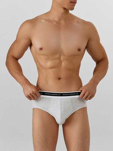 Изображение товара Комплект мужских трусов Mark Formelle 411170-3 (р.106-116, серый меланж 4306-А/шторм/черный)