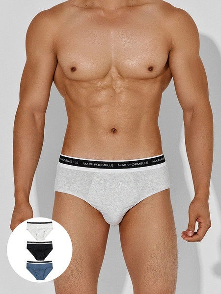 Изображение товара Комплект мужских трусов Mark Formelle 411170-3 (р.106-116, серый меланж 4306-А/шторм/черный)