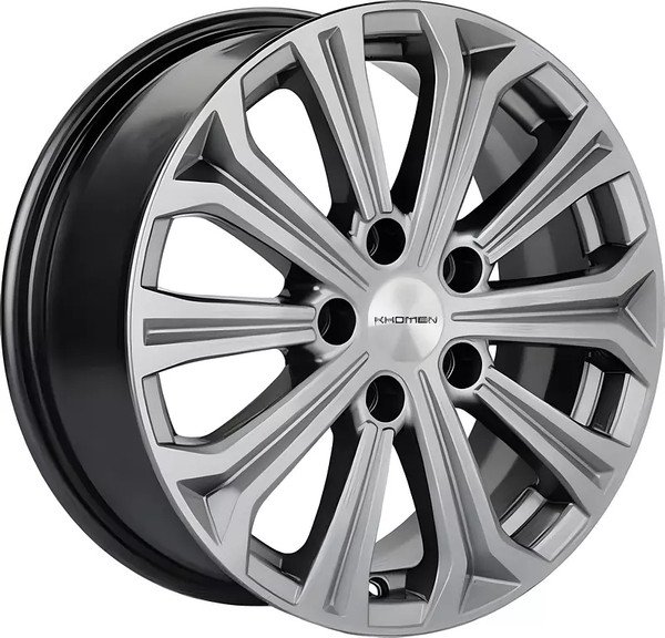 Изображение товара Литой диск Khomen KHW1610 Octavia 16x6.5" 5x112мм DIA 57.1мм ET 46мм G-Silver