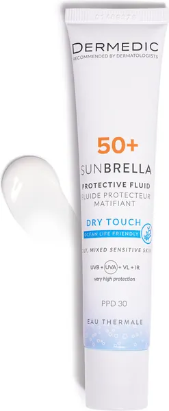 Изображение товара Флюид солнцезащитный Dermedic Sunbrella Матирующий SPF 50+ PPD30 (40мл)