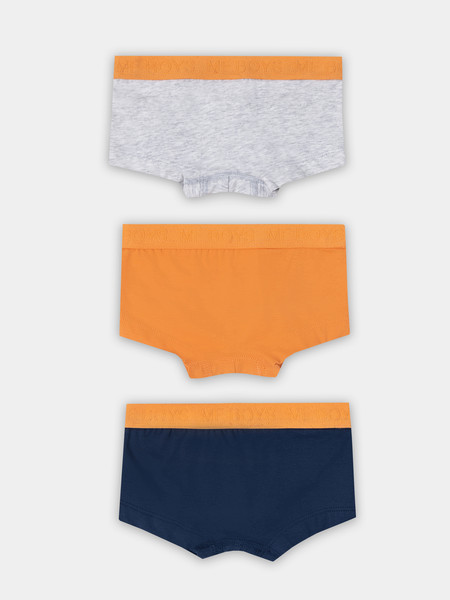 Изображение товара Комплект трусов детских Mark Formelle 413354-3 (р.152-76-66, оранжевый/серый меланж 4306-А/синий)