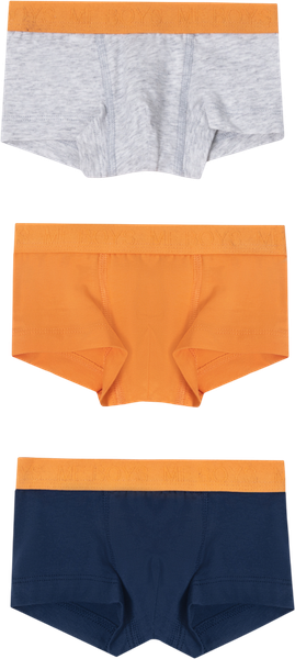 Изображение товара Комплект трусов детских Mark Formelle 413354-3 (р.158-80-69, оранжевый/серый меланж 4306-А/синий)