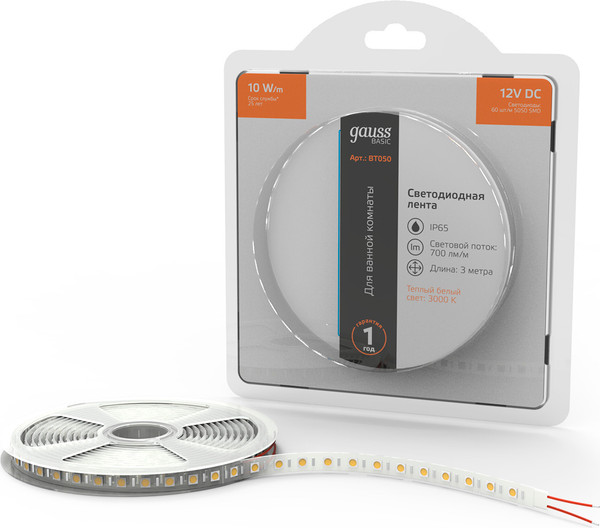 Изображение товара Светодиодная лента Gauss Basic BT050