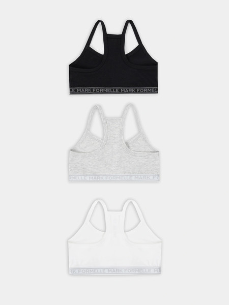 Изображение товара Комплект бюстье для девочек Mark Formelle 517707-3 (р.128-64, белый/серый меланж 4306-А/черный)