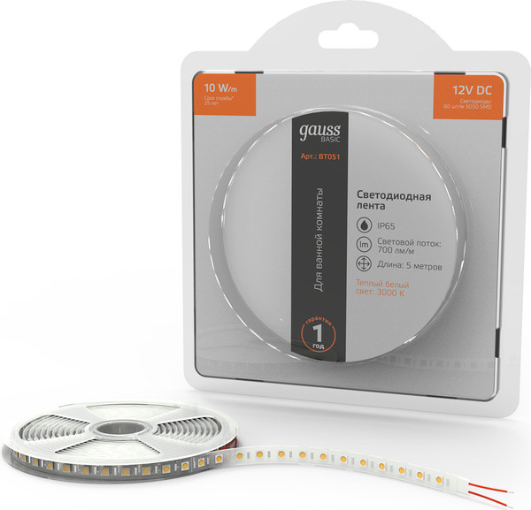 Изображение товара Светодиодная лента Gauss Basic BT051