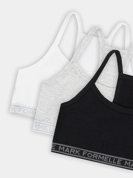 Изображение товара Комплект бюстье для девочек Mark Formelle 517707-3 (р.164-84, белый/серый меланж 4306-А/черный)