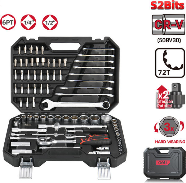 Изображение товара Универсальный набор инструментов Deli EDQ45082 (82пр)