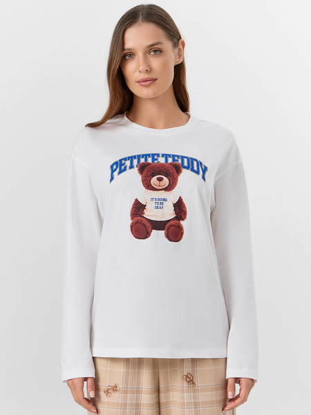 Изображение товара Пижама Mark Formelle 592625 (р.170-84-90, белый/клетка с мишки на песочном)