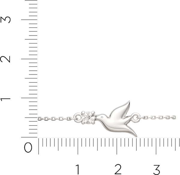 Изображение товара Браслет из серебра ZORKA 06D0013.ZZ (18см, с бриллиантом)