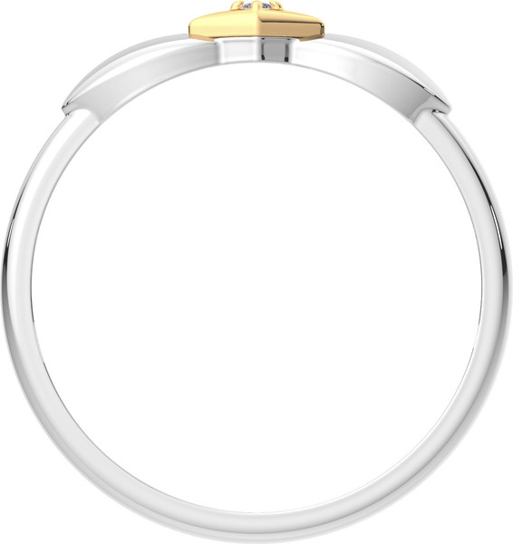 Изображение товара Кольцо из серебра ZORKA 02D0006.G14K (р.16, с бриллиантом и золотой вставкой)