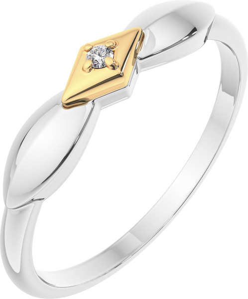 Изображение товара Кольцо из серебра ZORKA 02D0006.G14K (р.16, с бриллиантом и золотой вставкой)