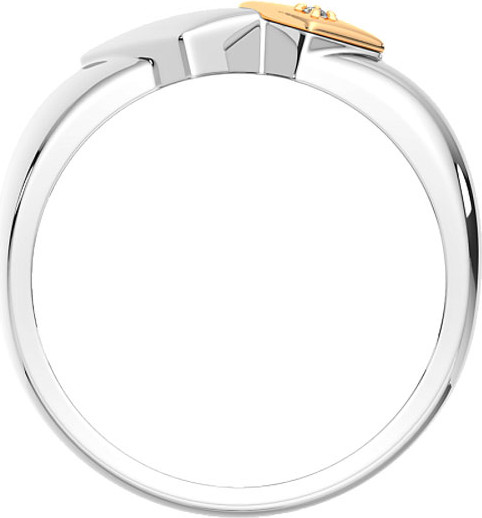 Изображение товара Кольцо из серебра ZORKA 02D0012.G14K.ZZ (р.18.5, с бриллиантом и золотой вставкой)