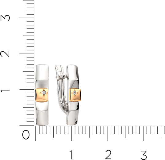 Изображение товара Серьги из серебра ZORKA 03D0060.G14K (с золотой вставкой и бриллиантами)