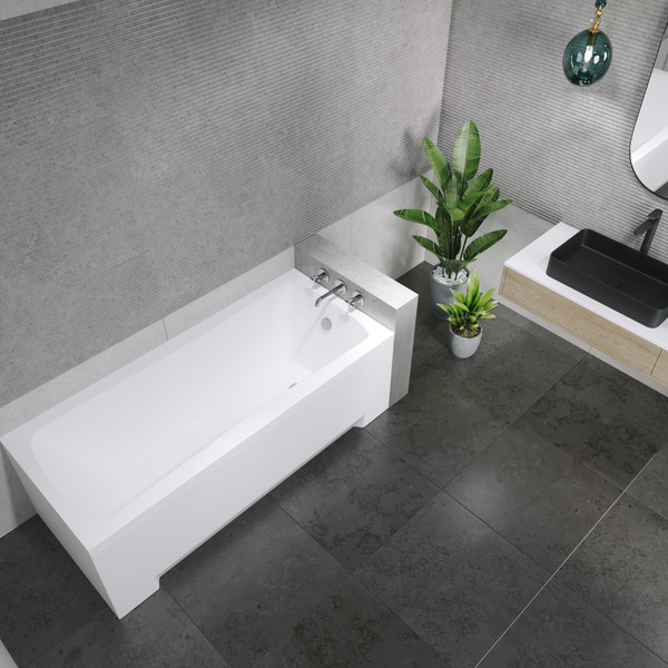 Изображение товара Ванна акриловая Lauter Bianca 150 / 21207150 (с ножками, лицевым экраном белого цвета и сифоном 21Y11022 белый)