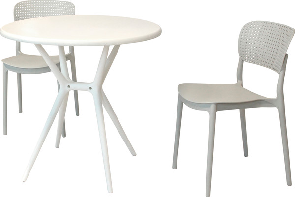 Изображение товара Комплект садовой мебели Stepp Еска / PP0009GLсс+PP9901WRб (светло-серый/белый)