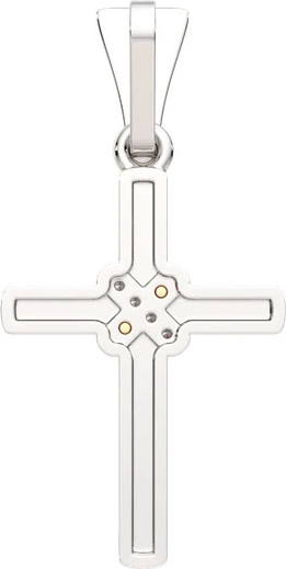 Изображение товара Крестик из серебра ZORKA 04D0011.G14K (с золотой вставкой и бриллиантом)