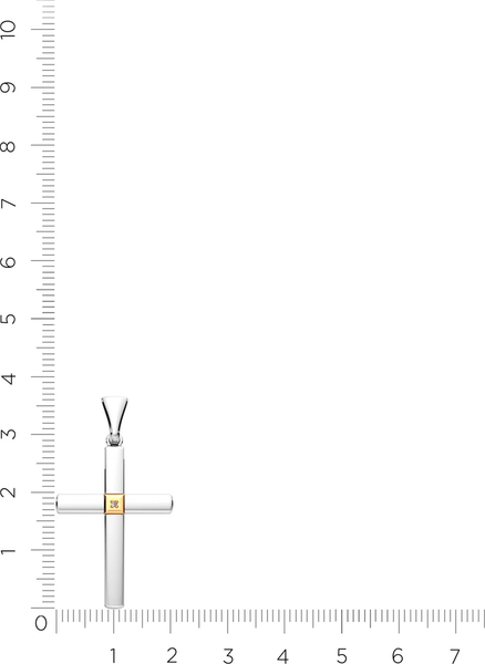 Изображение товара Крестик из серебра ZORKA 04D0011.G14K (с золотой вставкой и бриллиантом)