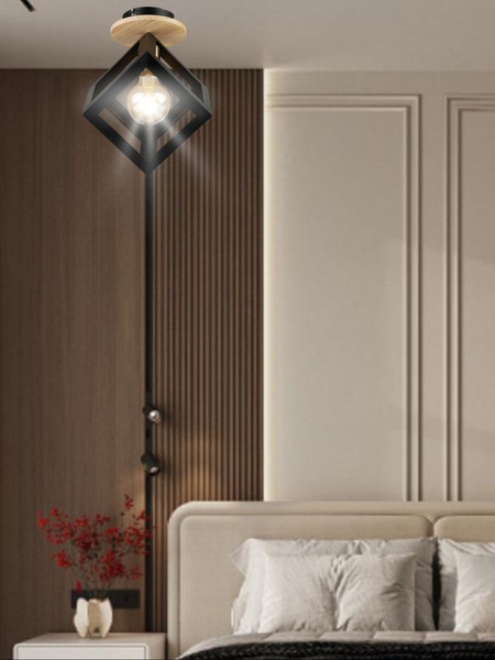 Изображение товара Потолочный светильник Aitin-Pro НПБ 02-60-108 / S7053/1 (черный/дерево)