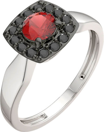 Изображение товара Кольцо из серебра ZORKA 02S5046 (р.17.5, гранат и наношпинель)