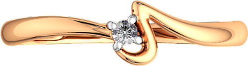 Изображение товара Кольцо из розового золота ZORKA 2101026.14K.R.ZZ (р.16.5, с фианитом)