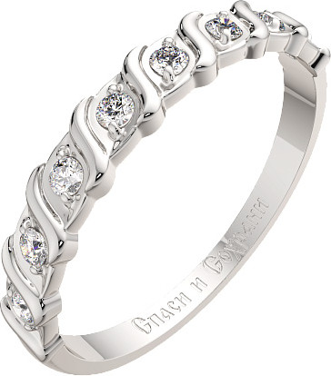 Изображение товара Кольцо венчальное из серебра ZORKA 0210088.REL (р.17.5, с фианитами)