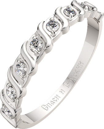 Изображение товара Кольцо венчальное из серебра ZORKA 0210088.REL (р.17.5, с фианитами)