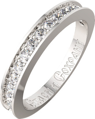 Изображение товара Кольцо венчальное из серебра ZORKA 0210245.REL (р.18, с фианитами)