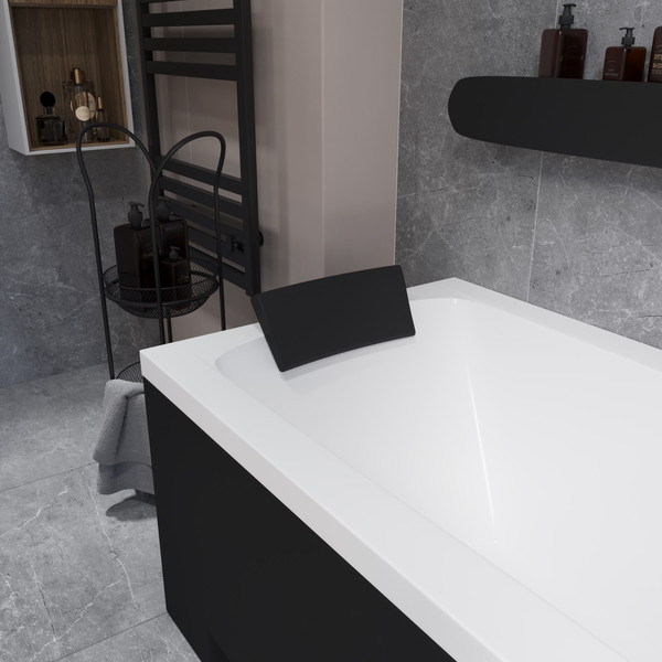 Изображение товара Ванна акриловая Lauter Bianca 150 / 21207150 (с каркасом, лицевым экраном черного цвета и сифоном 21Y31001 матовый черный)