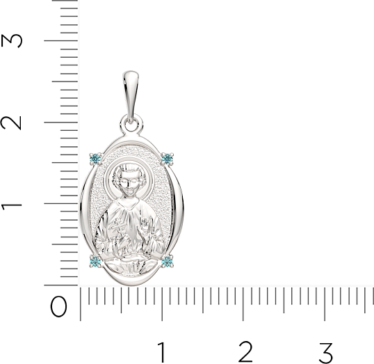 Изображение товара Подвеска из серебра ZORKA 0440216.REL (с религиозным изображением и фианитами)