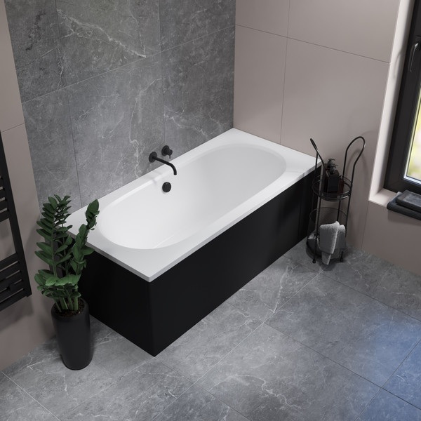 Изображение товара Ванна акриловая Lauter Ava 150 / 21208050 (с ножками и сифоном 21Y11021 матовый черный)