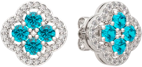 Изображение товара Серьги из серебра ZORKA 03101571.ZZ (с аквамарином и фианитами)