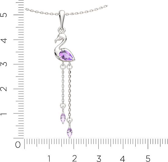 Изображение товара Колье из серебра ZORKA 0550157 (50см, с фианитами)