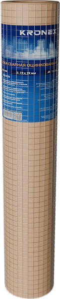 Изображение товара Сетка сварная Kronex 19x19x0.8мм / STK-0326 (рулон 1x5м, оцинкованная)