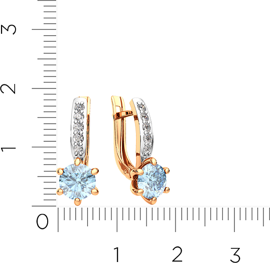 Изображение товара Серьги из розового золота ZORKA 3S40252.14K.R (с топазами и фианитами)