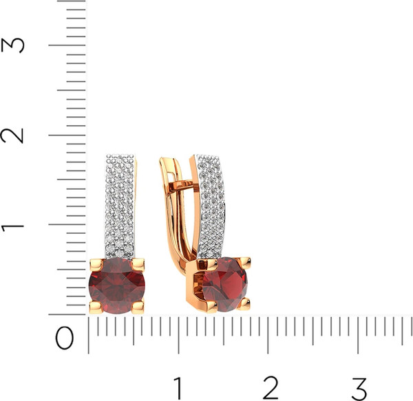 Изображение товара Серьги из розового золота ZORKA 3S50226.14K.R (с гранатами и фианитами)