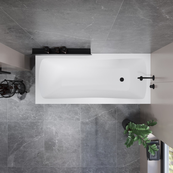 Изображение товара Ванна акриловая Lauter Bianca 170 / 21207170 (с каркасом и сифоном 21Y11021 матовый черный)