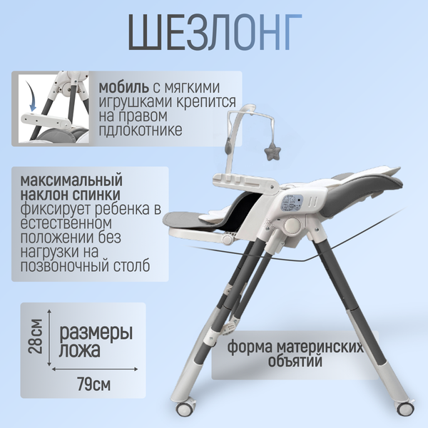 Изображение товара Стульчик для кормления Bubago Frida BG 174-1 (серый)