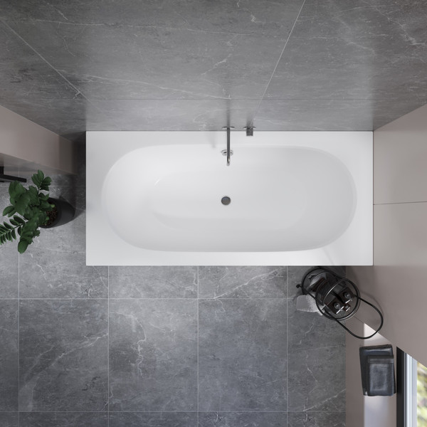 Изображение товара Ванна акриловая Lauter Ava 150 / 21208050 (с ножками и сифоном 21Y32001 матовый черный)