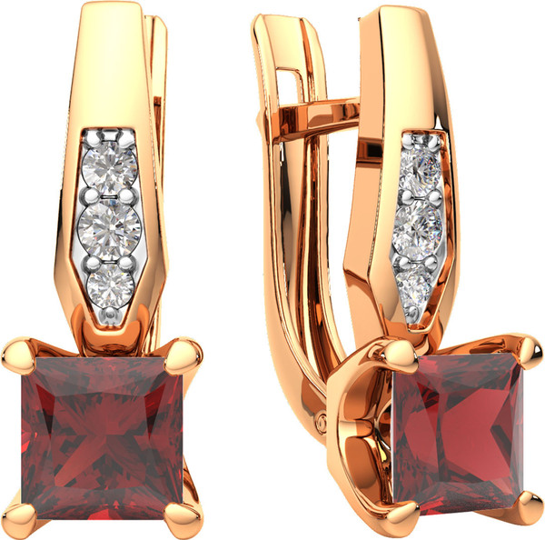 Изображение товара Серьги из розового золота ZORKA 3S50220.14K.R.ZZ (с гранатами и фианитами)