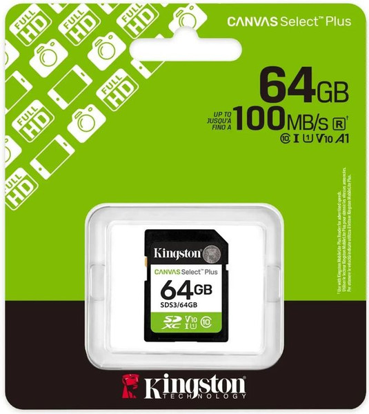 Изображение товара Карта памяти Kingston Canvas Select Plus SDXC (SDS3/64GB)
