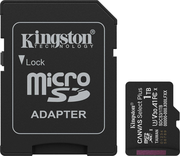 Изображение товара Карта памяти Kingston Canvas Select Plus MicroSDXC 1024GB SDCS3/1TB (с адаптером)