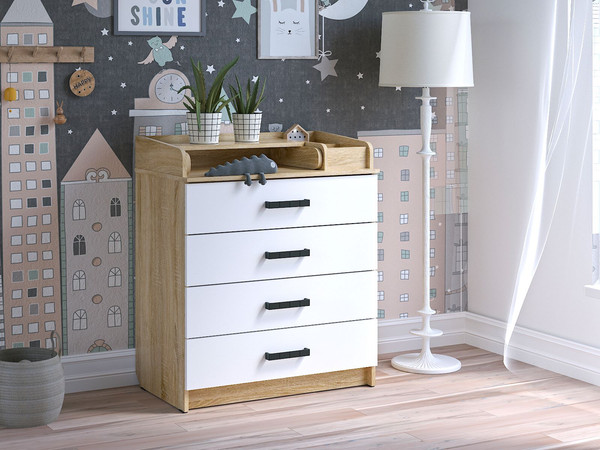 Изображение товара Комод пеленальный Атон Marvin (дуб сонома/белый)