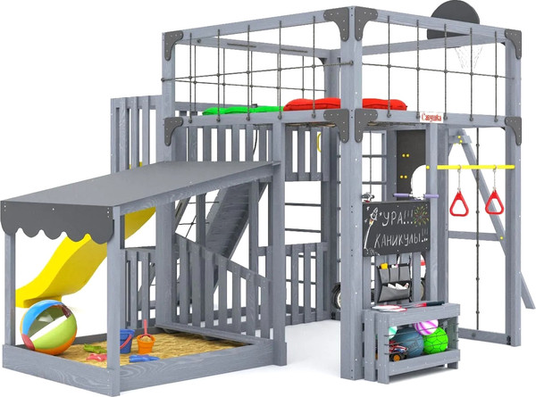 Изображение товара Игровой комплекс Савушка Куб–5 с подушками / С-КУБ-05-С-ПДШ (серый)