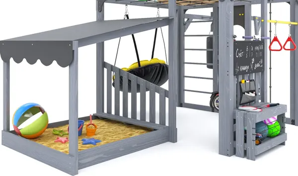 Изображение товара Игровой комплекс Савушка Куб–4 с подушками / С-КУБ-04-С-ПДШ (серый)